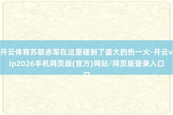 开云体育苏联赤军在这里碰到了盛大的伤一火-开云vip2026手机网页版(官方)网站/网页版登录入口