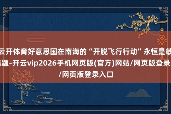 云开体育好意思国在南海的“开脱飞行行动”永恒是敏锐话题-开云vip2026手机网页版(官方)网站/网页版登录入口